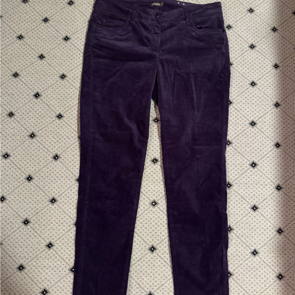 J.McLaughlin Velvet Skinny Pants Deep Purple Size 6